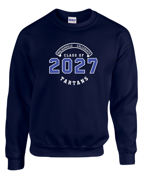 "Class of 2027" Walkerville Tartans Adult Crewneck Sweatshirt with Printed Logo