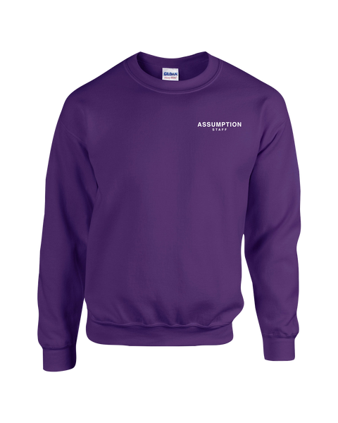 Assumption Staff Adult Fleece Crewneck Sweatshirt with Left Chest Embroidered Logo