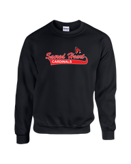 Sacred Heart Script Youth Fleece Crewneck with Printed Logo