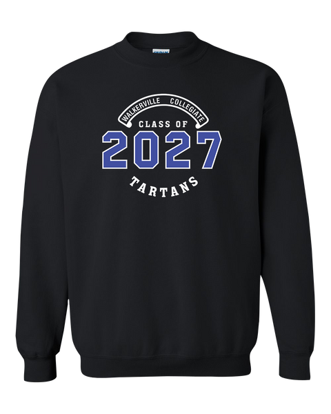 "Class of 2027" Walkerville Tartans Adult Crewneck Sweatshirt with Printed Logo
