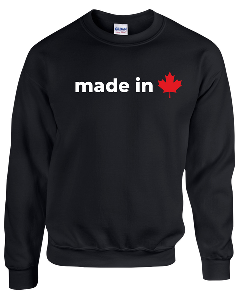 "Made In Canada Maple Leaf" Youth Fleece Crewneck with Printed Logo