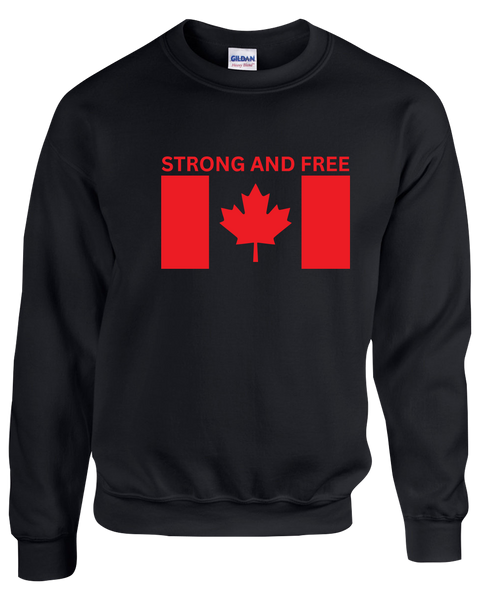 "Strong And Free" Youth Fleece Crewneck with Printed Logo