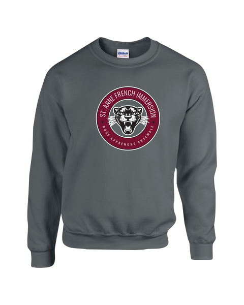 St. Anne French Immersion Adult Fleece Crewneck with Printed Logo