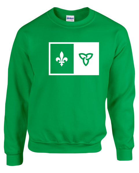 "Franco-Ontarian Flag" Adult Fleece Crewneck with Printed Logo