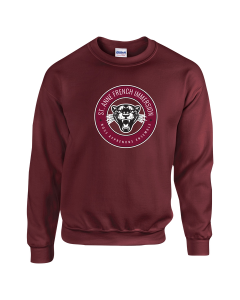 St. Anne French Immersion Adult Fleece Crewneck with Printed Logo