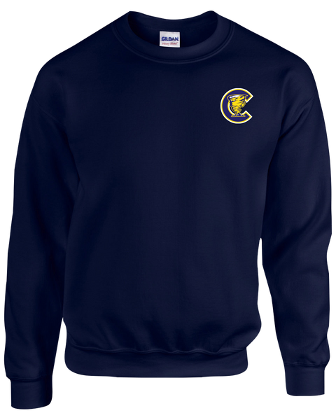 Cyclones Adult Fleece Crewneck with Printed Left Chest Logo