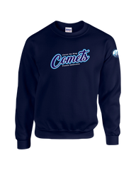 Comets Script Youth Fleece Crewneck with Printed Logo