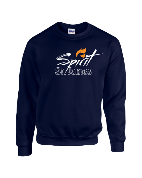 St. James Adult Crewneck Sweatshirt with Full Front Printed Logo