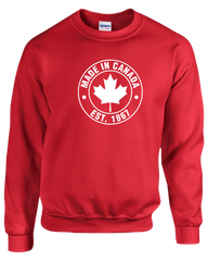 "Made In Canada, Est. 1867" Youth Fleece Crewneck with Printed Logo