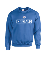 Ciociaro Soccer Club Block Letters Youth Fleece Crewneck with Printed Logo