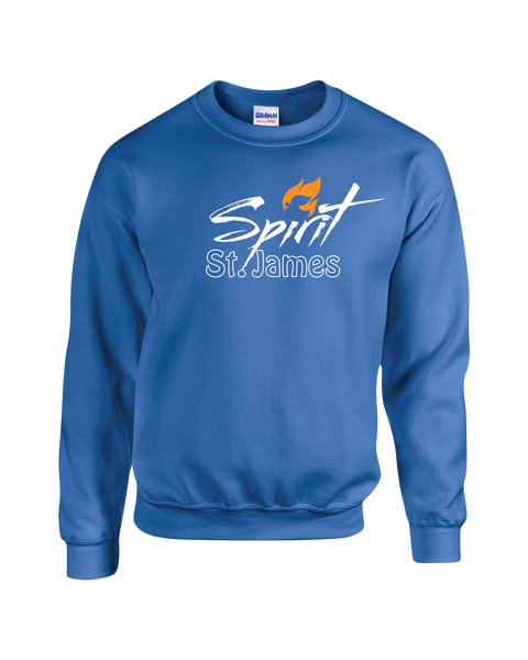 St. James Youth Crewneck Sweatshirt with Full Front Printed Logo