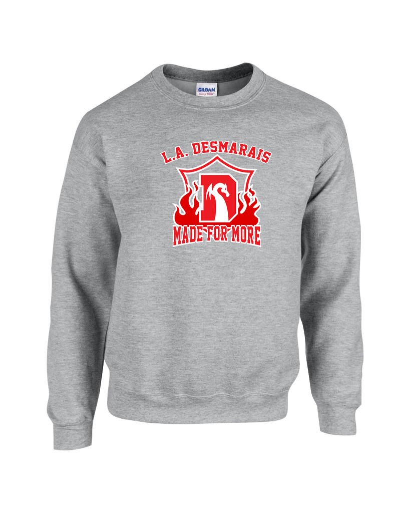 LAD "Made for More" Youth Fleece Crewneck with Printed Logo