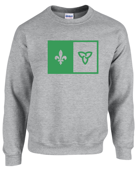 "Franco-Ontarian Flag" Adult Fleece Crewneck with Printed Logo