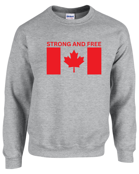 "Strong And Free" Youth Fleece Crewneck with Printed Logo