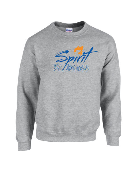 St. James Adult Crewneck Sweatshirt with Full Front Printed Logo
