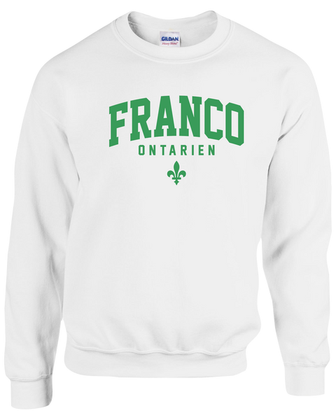 "Franco-Ontarien" Varsity Adult Fleece Crewneck with Printed Logo