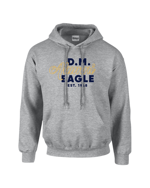 DM Eagle Alumni Adult Cotton Pull Over Hooded Sweatshirt with Printed Logo