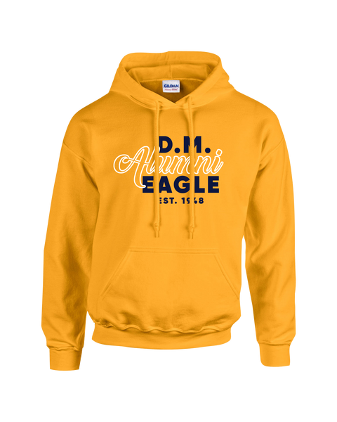 DM Eagle Alumni Adult Cotton Pull Over Hooded Sweatshirt with Printed Logo