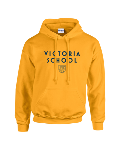 Victoria School 100 Years Youth Cotton Pull Over Hooded Sweatshirt with Printed Logo