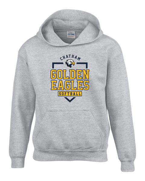 Chatham Golden Eagles Youth Cotton Pull Over Hooded Sweatshirt with Printed Logo