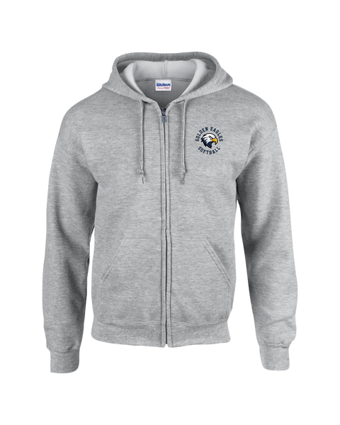 Chatham Golden Eagles Adult Cotton Full Zip Hooded Sweatshirt with Left Chest Embroidered Logo