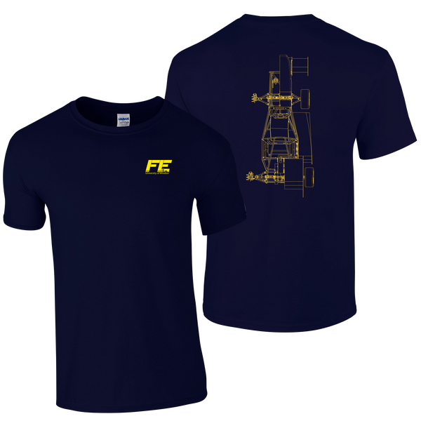 Formula Electric Team "Car" Adult Softstyle T-Shirt Printed Left Chest Logo