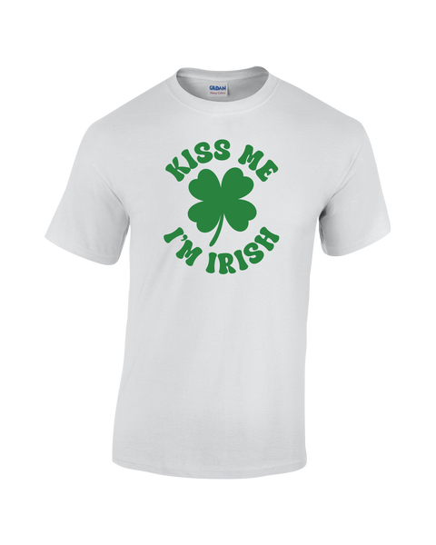 "Kiss Me I'm Irish" Adult Cotton T-Shirt with Printed logo