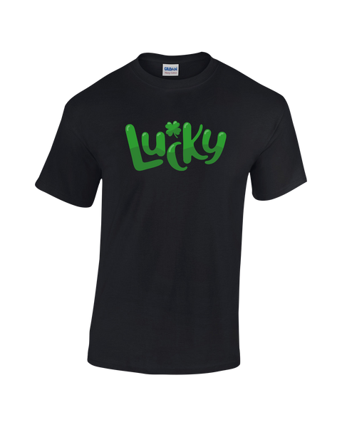"Lucky" Adult Cotton T-Shirt with Printed logo