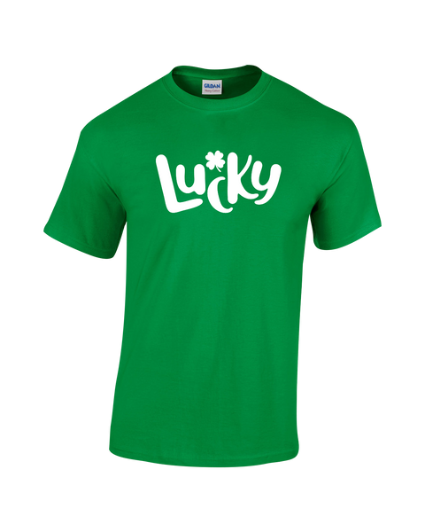 "Lucky" Adult Cotton T-Shirt with Printed logo