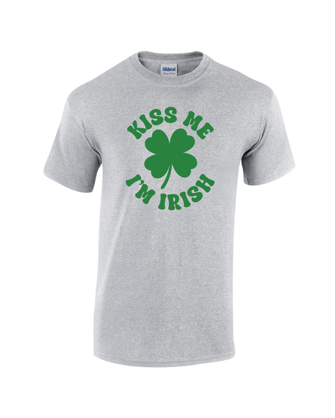 "Kiss Me I'm Irish" Adult Cotton T-Shirt with Printed logo