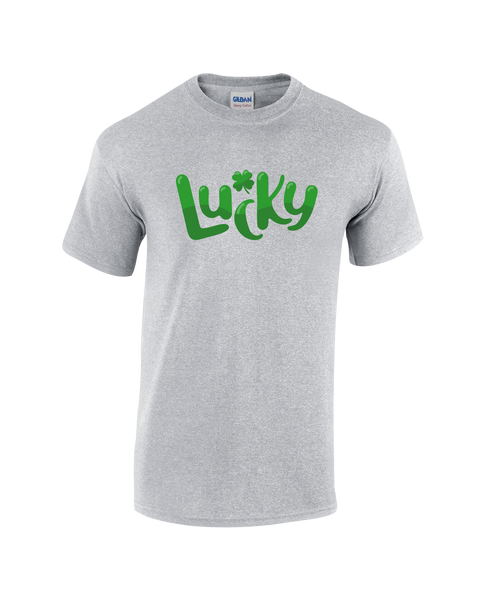 "Lucky" Adult Cotton T-Shirt with Printed logo