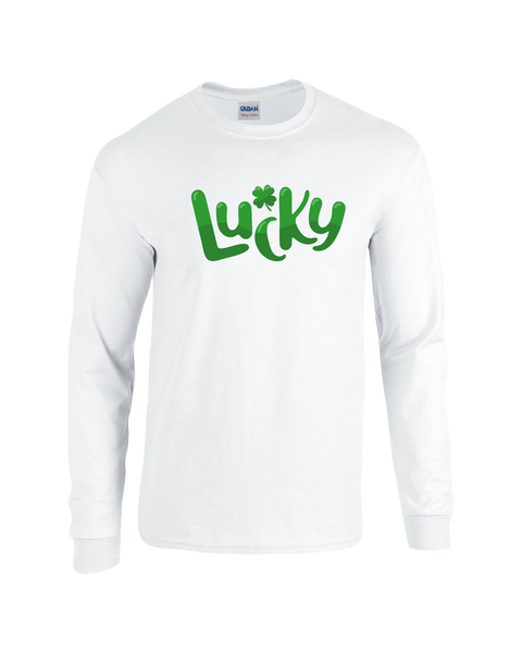 "Lucky" Adult Cotton Long Sleeve with Printed Logo