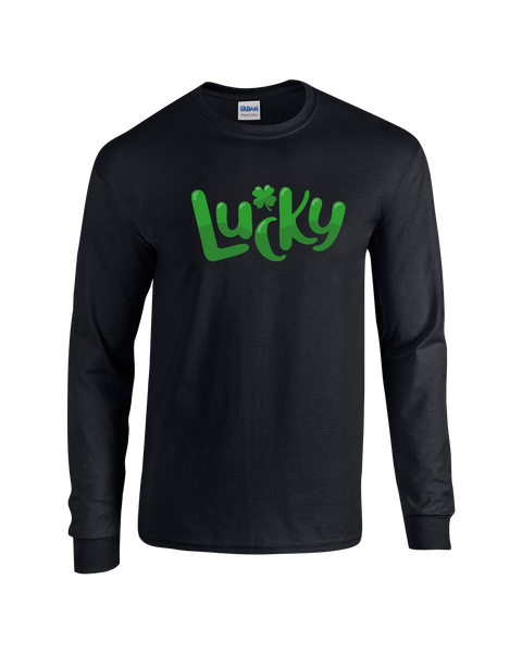 "Lucky" Adult Cotton Long Sleeve with Printed Logo