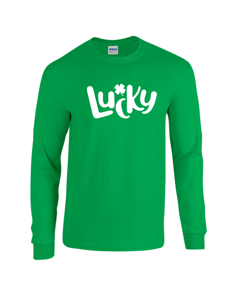"Lucky" Adult Cotton Long Sleeve with Printed Logo