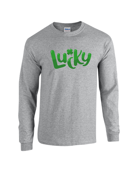 "Lucky" Adult Cotton Long Sleeve with Printed Logo