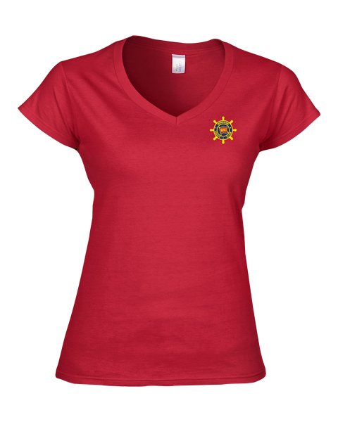 Windsor Yacht Club Ladies Cotton V-Neck T-Shirt with Printed Logo
