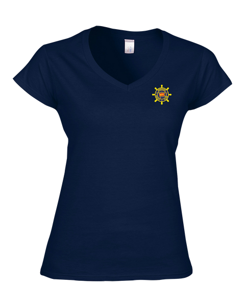 Windsor Yacht Club Ladies Cotton V-Neck T-Shirt with Printed Logo