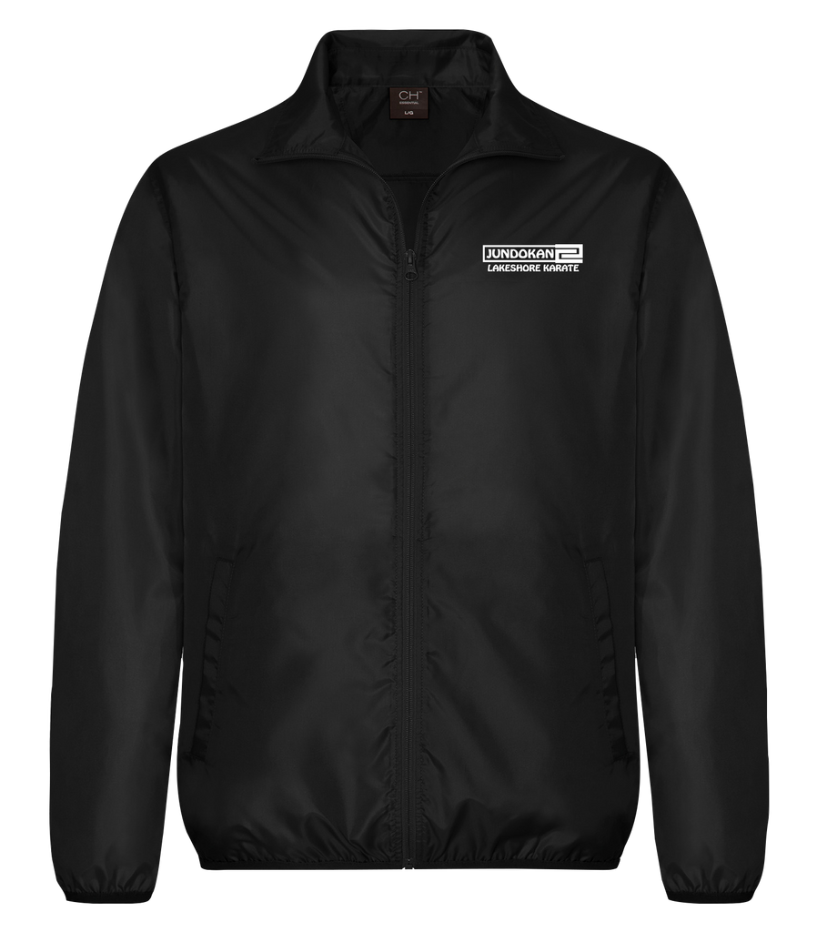 Lakeshore Karate Adult Water Resistant Windbreaker Jacket with Left Chest Embroidered Logo