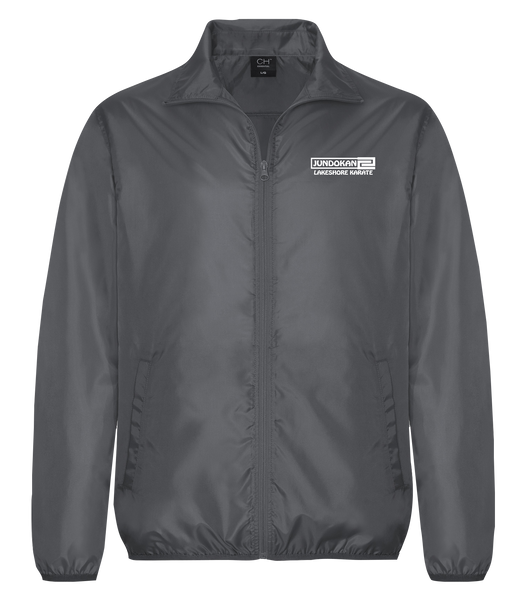 Lakeshore Karate Adult Water Resistant Windbreaker Jacket with Left Chest Embroidered Logo