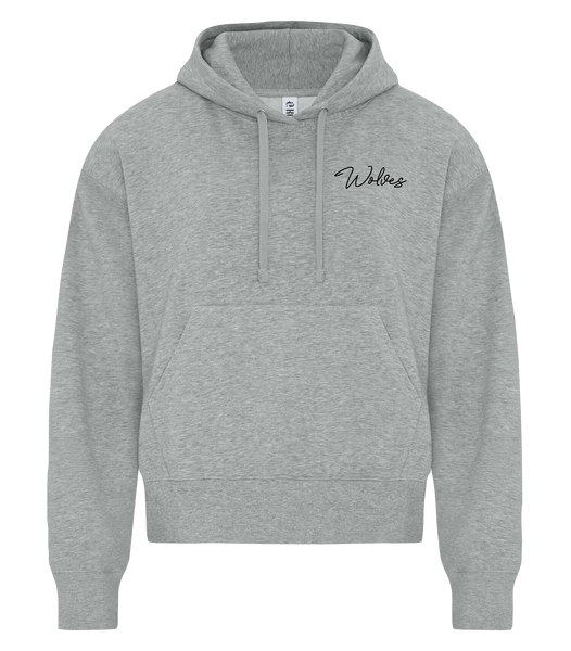 'Wolves' Script Ladies Cotton Pull Over Hooded Sweatshirt with Embroidered Logo