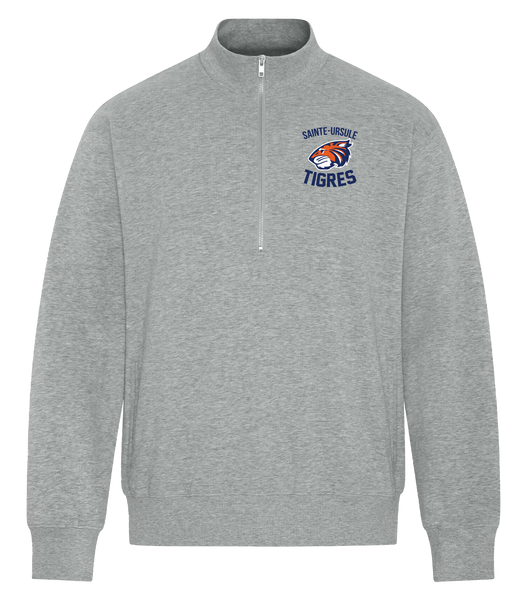 Sainte-Ursule Adult Half-Zip Sweater with Embroidered Logo