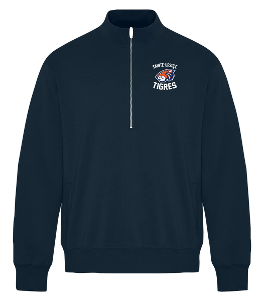 Sainte-Ursule Adult Half-Zip Sweater with Embroidered Logo