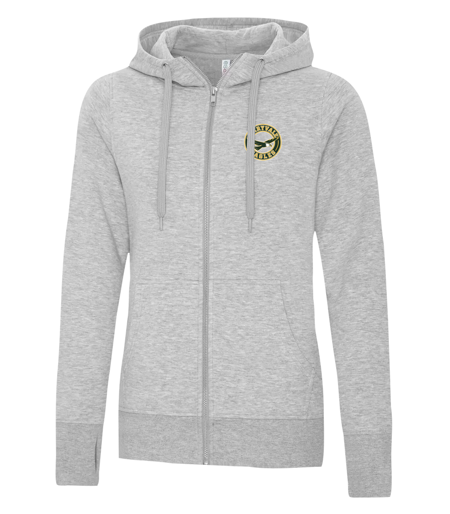 Maryvale Eagles Ladies Cotton Full Zip Hooded Sweatshirt with Left Chest Embroidered Logo