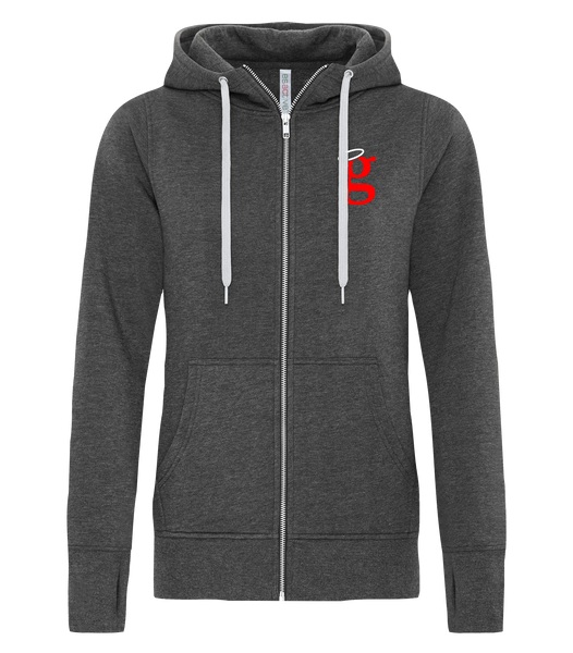 Guardians 'G' Ladies Cotton Full Zip Hooded Sweatshirt with Left Chest Embroidered Logo