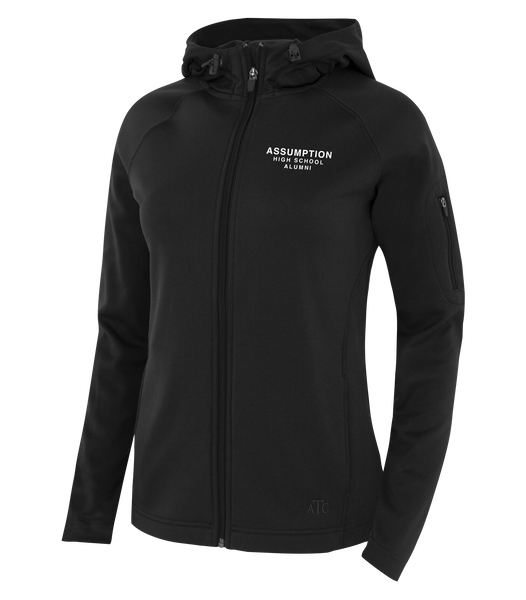 Assumption High School Alumni Ladies Hooded Yoga jacket with Embroidered Logo