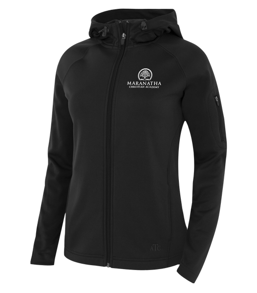 Maranatha Christian Academy Ladies Hooded Yoga jacket with Embroidered Logo