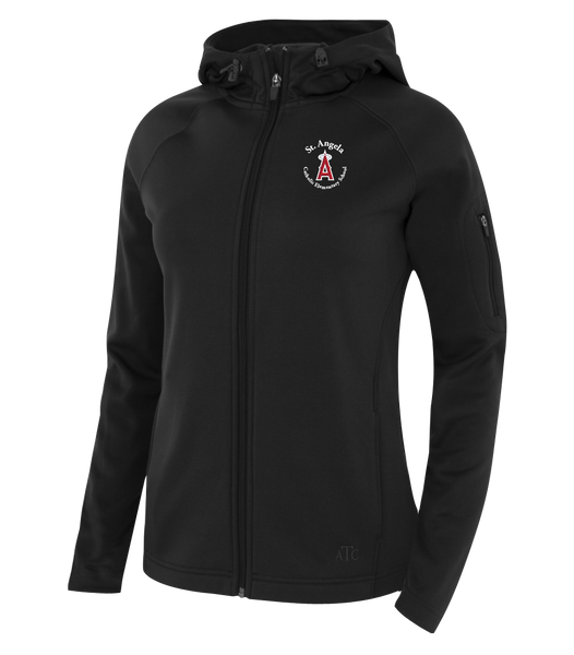 St. Angela Ladies Hooded Yoga jacket with Embroidered Logo