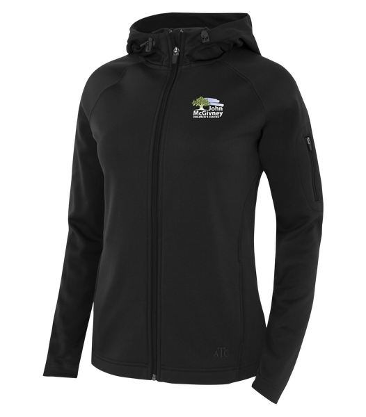 John McGivney Ladies Hooded Yoga jacket with Embroidered Logo