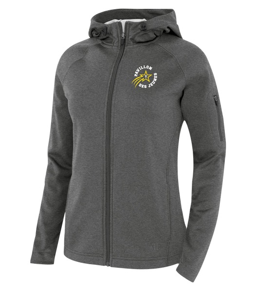 Pavillon Des Jeunes Ladies Hooded Yoga jacket with Embroidered Logo