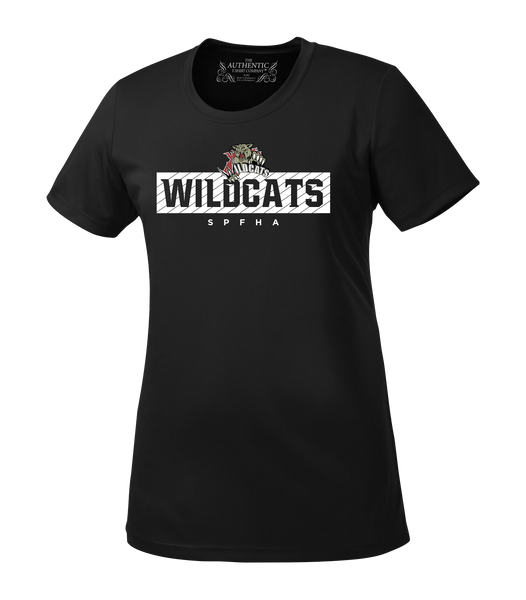 Wildcats SPFHA Block Letters Ladies Dri-fit T-Shirt with Printed Logo